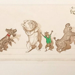 Boris O’Klein, Perros sucios de París. Grabado original firmado.