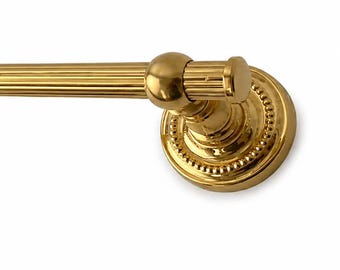 Vintage West German Gold-Plated Brass Towel Rail, 1970s Bathroom Kitchen Bar