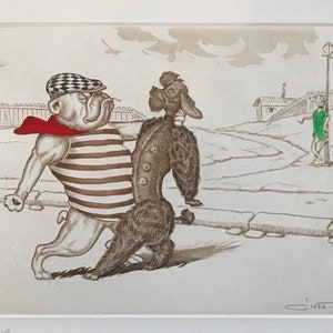 Boris O’Klein, Dirty Dogs of Paris. Oryginalna sygnowana akwaforta.