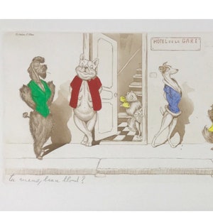 Boris O’Klein, Dirty Dogs of Paris. Oryginalna sygnowana akwaforta.