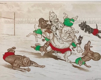 Boris O’Klein, Dirty Dogs of Paris. Original Signed Etching.