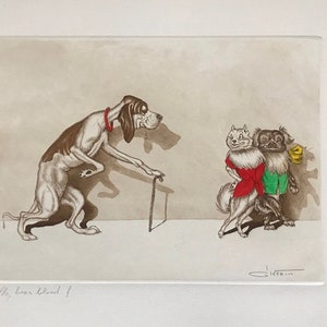 Boris O’Klein, Dirty Dogs of Paris. Oryginalna sygnowana akwaforta.