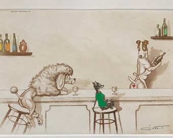 Boris O’Klein, Dirty Dogs of Paris. Original Signed Etching.