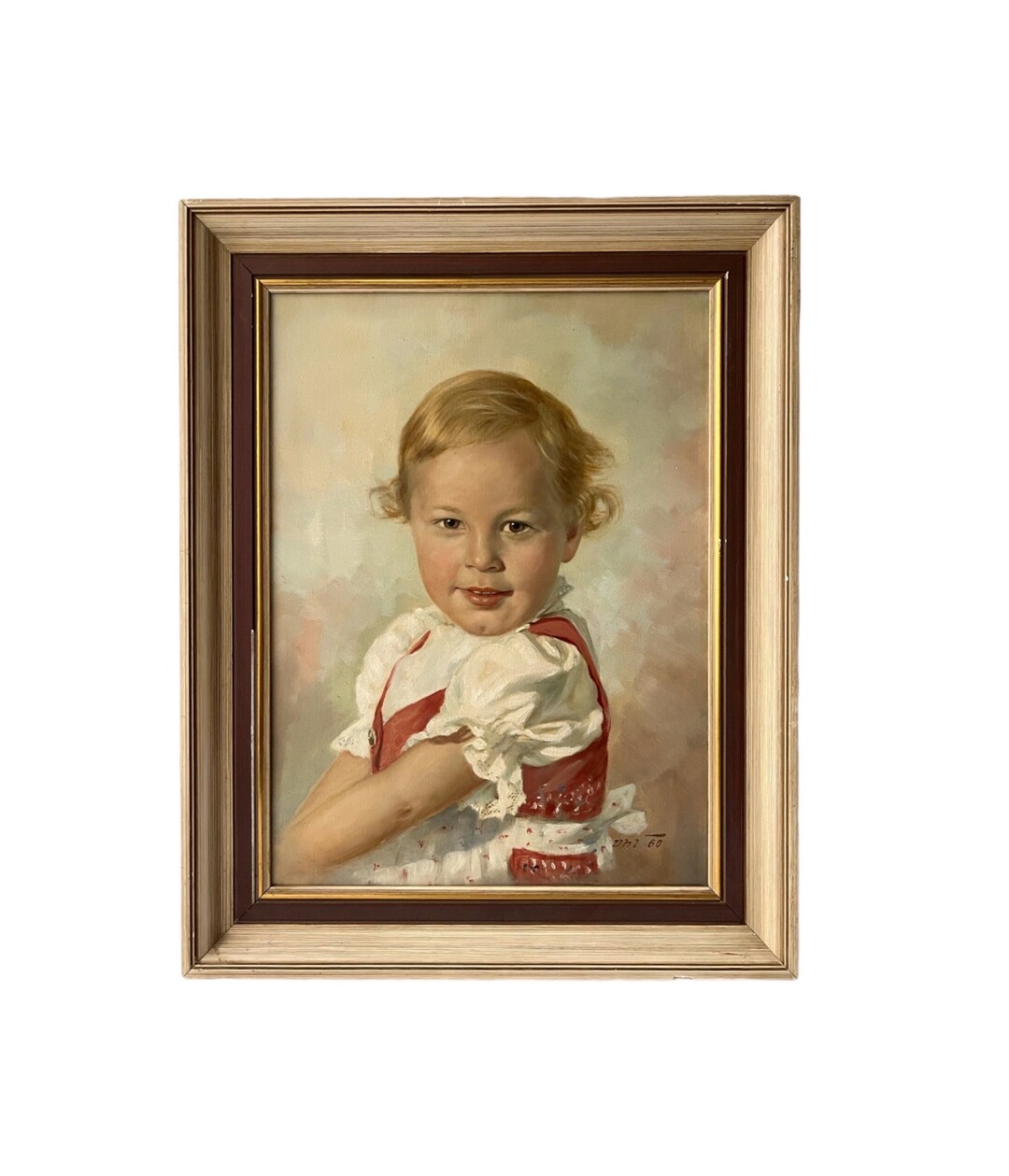 Vintage Original Oil Painting on Canvas. Portrait of Child. - Etsy