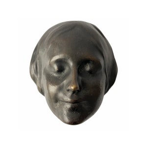 Vintage Bronze Wall Mask &quot;L&#39;inconnue De La Seine” (The Unknown Woman from the Seine