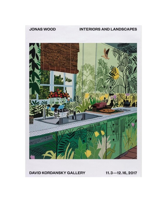 ジョナス・ウッド、オリジナル展覧会美術館ポスター。2017年 - Etsy 日本