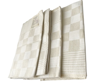 Set van 4 antieke jacquardlinnen theedoeken - Adolph & Wilh. Glathe jun., Duitsland *