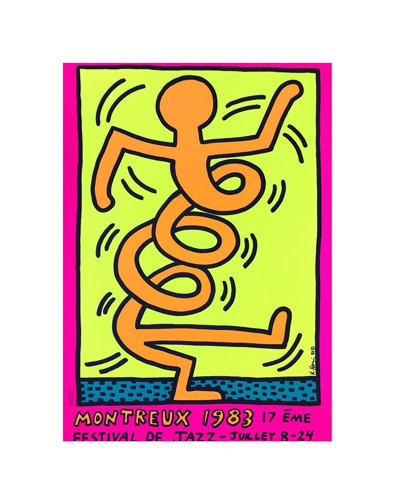 Keith Haring, Original Montreux Jazz Festival Screenprint Etsy