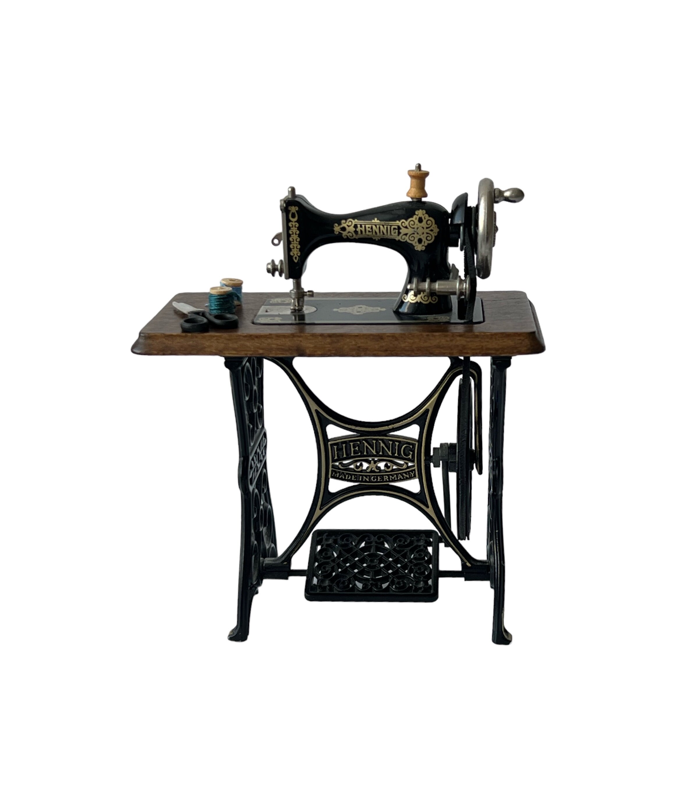 Vintage BODO HENNIG Miniature Dollhouse Treadle Sewing Machine, 1