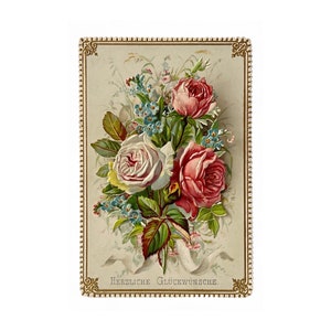Biglietto d'auguri pop-up tedesco antico / Design in rilievo e ritagliato dei primi anni del 1900 / Versetto di Erinnerung / Ephemera vintage da collezione