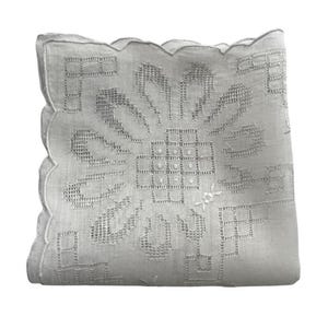 Antique Swiss Hand-Embroidered Handkerchief | Appenzell & Drawn Thread | Fine Batiste | Heirloom Quality