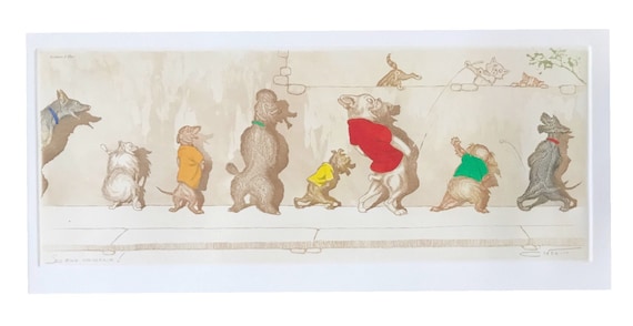 Boris O'klein, Dirty Dogs of Paris. Original Signed Etching. - Etsy