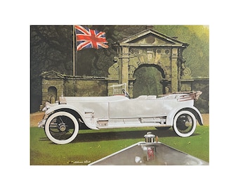 Rolls Royce. Silver Ghost. 1914. Turismo de cinco plazas. Litografías de coches clásicos. 1971.