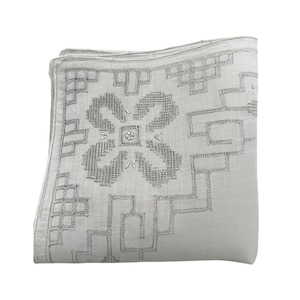 Antique Swiss Hand-Embroidered Handkerchief | Appenzell & Drawn Thread | Fine Batiste | Heirloom Quality