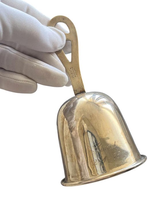 Vintage English Silver-plated Bell – Plato Sheffield – Engraved
