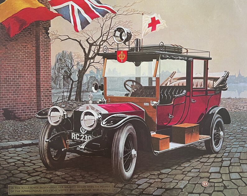 Vintage Car Lithograph. Rolls Royce. Silver Ghost. 1908. the Silver ...