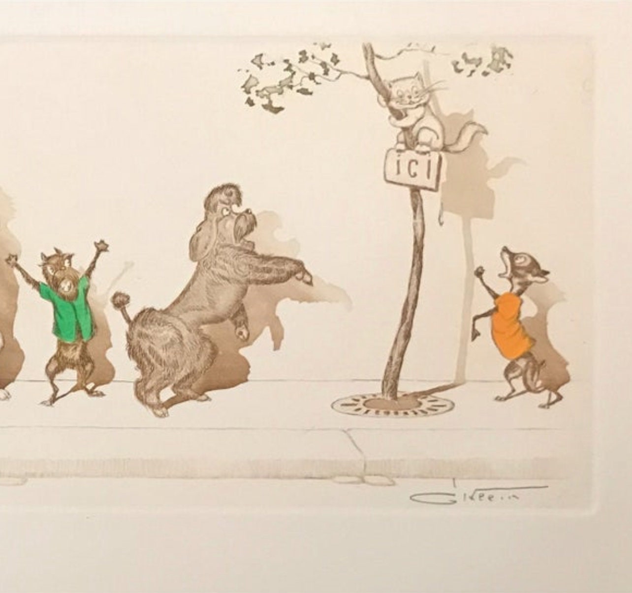 Boris O'klein, Dirty Dogs of Paris. Original Signed Etching. - Etsy