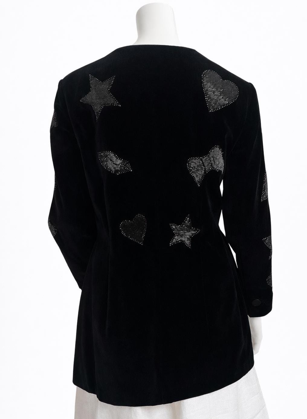 Vintage Escada Velvet Jacket Margaretha Ley Germany 80s 90s Beaded