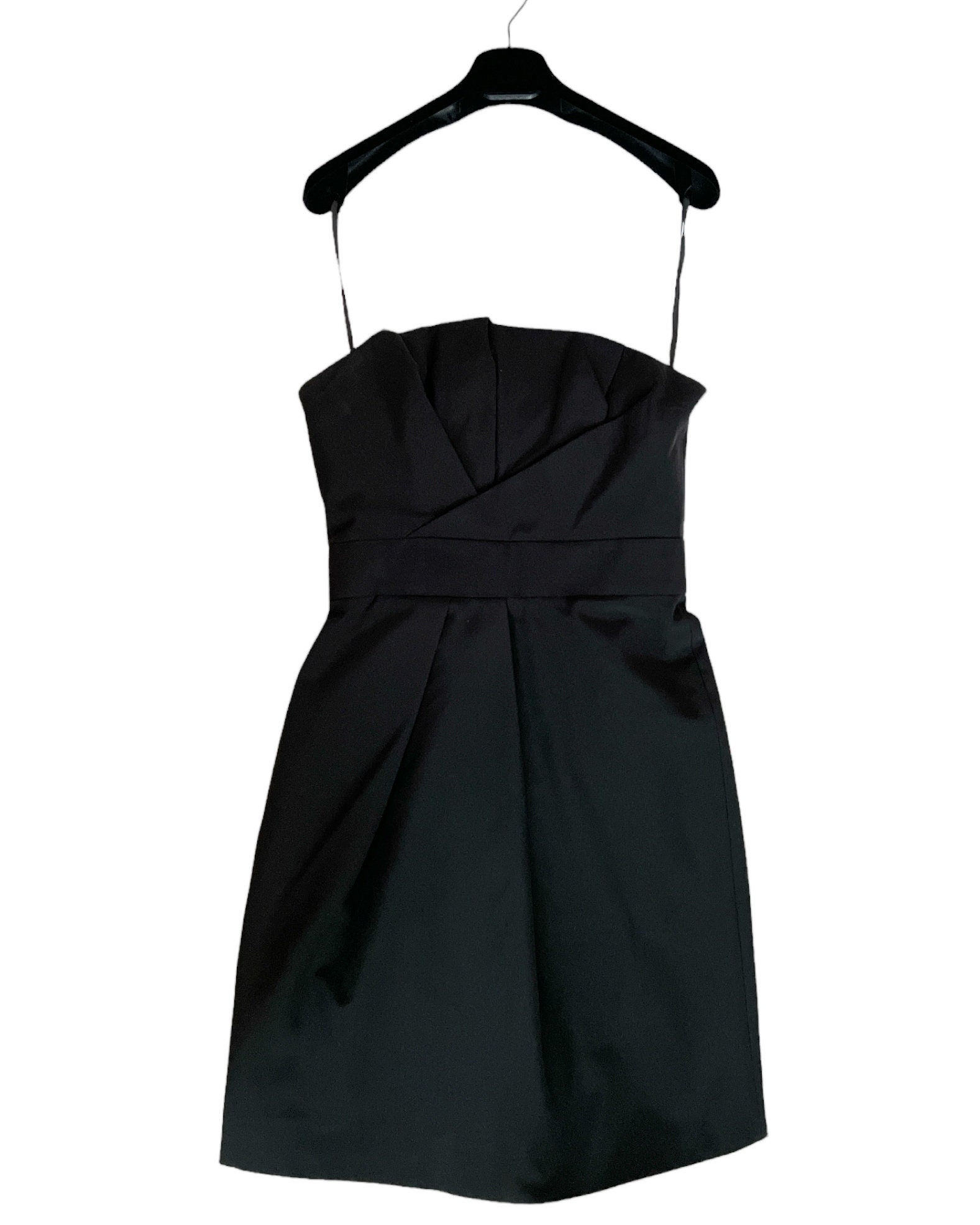 Vintage Black Silk Corset Mini Dress, Strapless Cocktail Dress, Made in Italy, UK 8 / US 4 Vintage Black Silk Corset Mini Dress, Strapless Cocktail Dress, Made in Italy, UK 8 / US 4