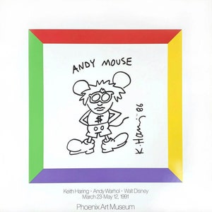 Keith Haring – Cartel original de la exposición “Andy Mouse”, 1991