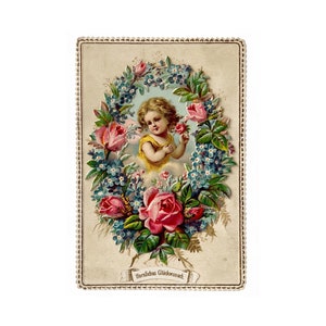 Antica cartolina d'auguri pop-up tedesca / Design in rilievo e ritagliato dei primi anni del 1900 / Cartolina d'epoca con versi poetici / Ephemera da collezione