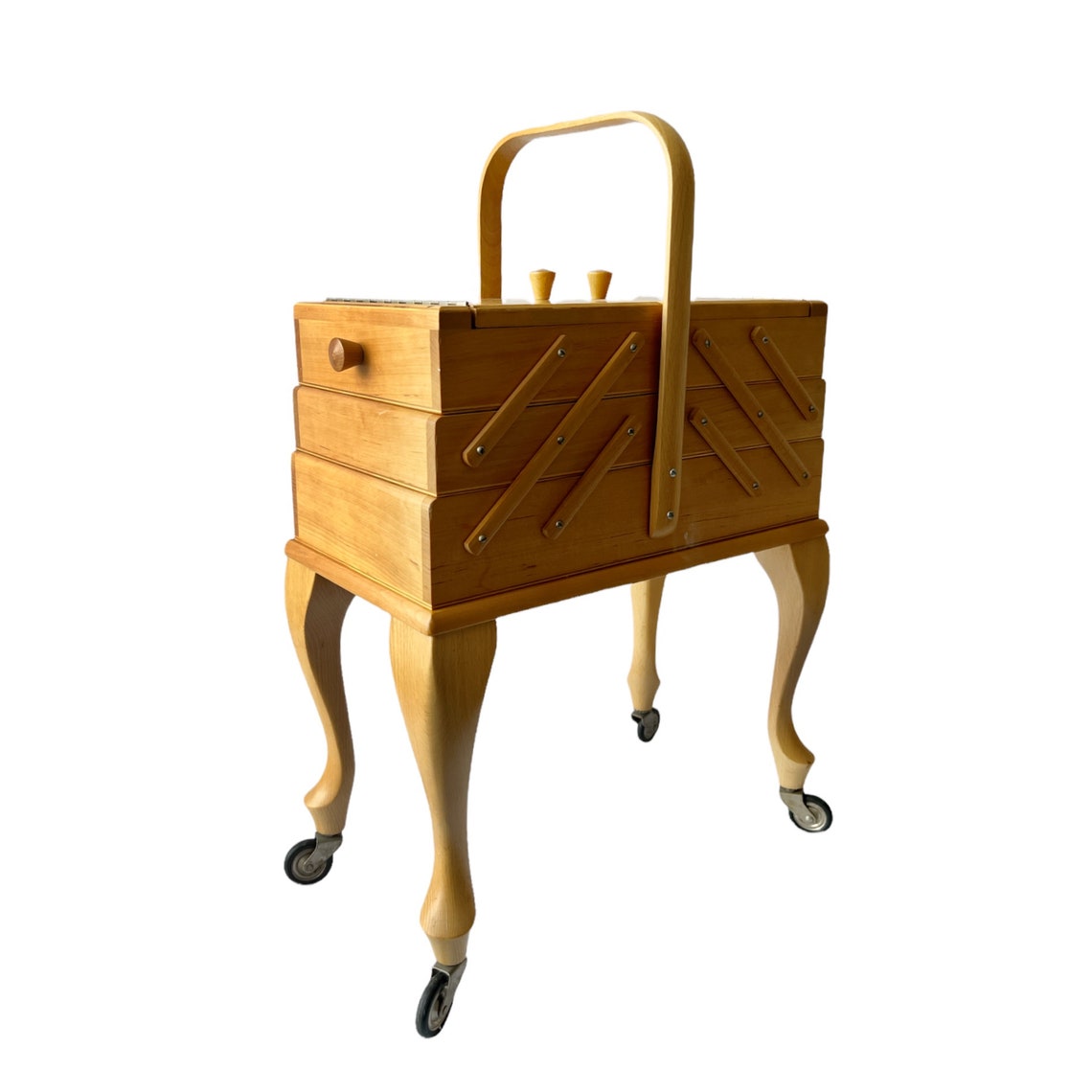 Vintage Cantilever Sewing Box on Wheels. Work Box. Craft Caddy Etsy UK