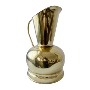 Vintage Large Brass Decorative Pitcher. Vase. Planter. Cachepot