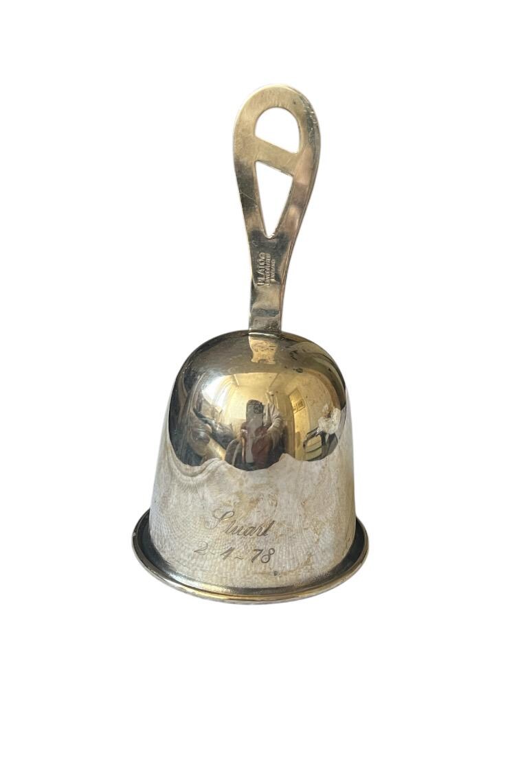 Vintage English Silver-plated Bell – Plato Sheffield – Engraved