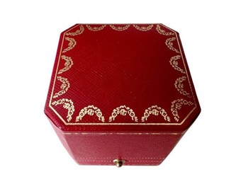 Vintage Cartier Red Ring Box Paris London New York Jewellery Case