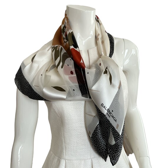 Vintage Balenciaga Silk Scarf - Etsy