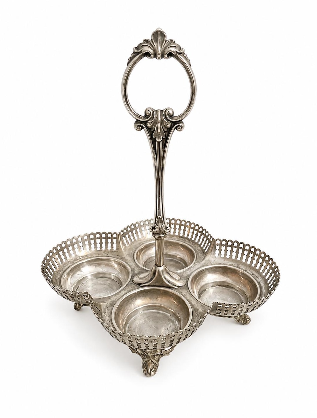ビンテージ 銀座和光 SILVER950 シャム（タイ）アジアンエッチングトレイ Antique James Dixon & Sons Sheffield Silver Plate Condiment Caddy