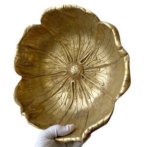 Vintage Heavy Bronze Brass Art Nouveau Style Bowl – German Origin, Open Flower Design. Art Nouveau Georg Mendelssohn Style.