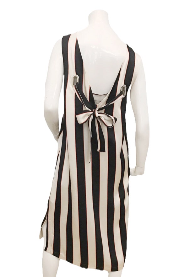 Viscose Satin Dress. Chic Slip Striped Vintage Dr… - image 5