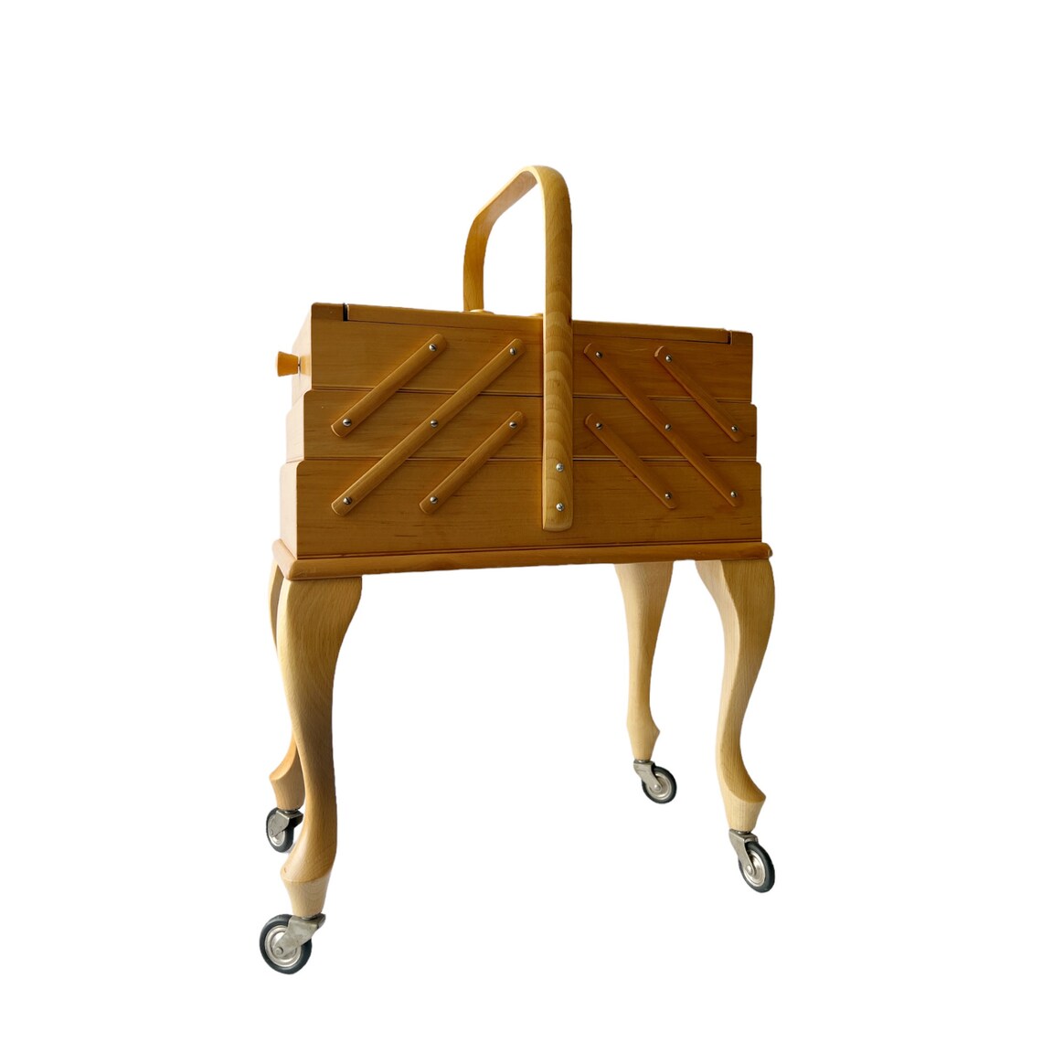 Vintage Cantilever Sewing Box on Wheels. Work Box. Craft Caddy Etsy UK