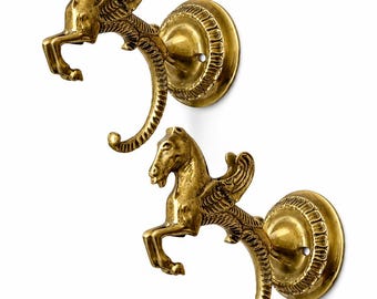 Antique Brass Pegasus Wall Hook: Winged Horse Coat Hook