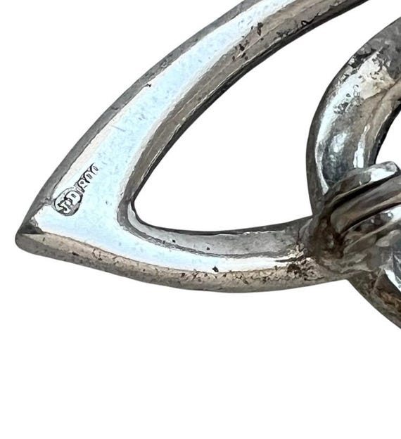 Broche Art Déco épingle En Argent 800 Avec Marcassite - Décor Géométrique Des Années 1910-1920