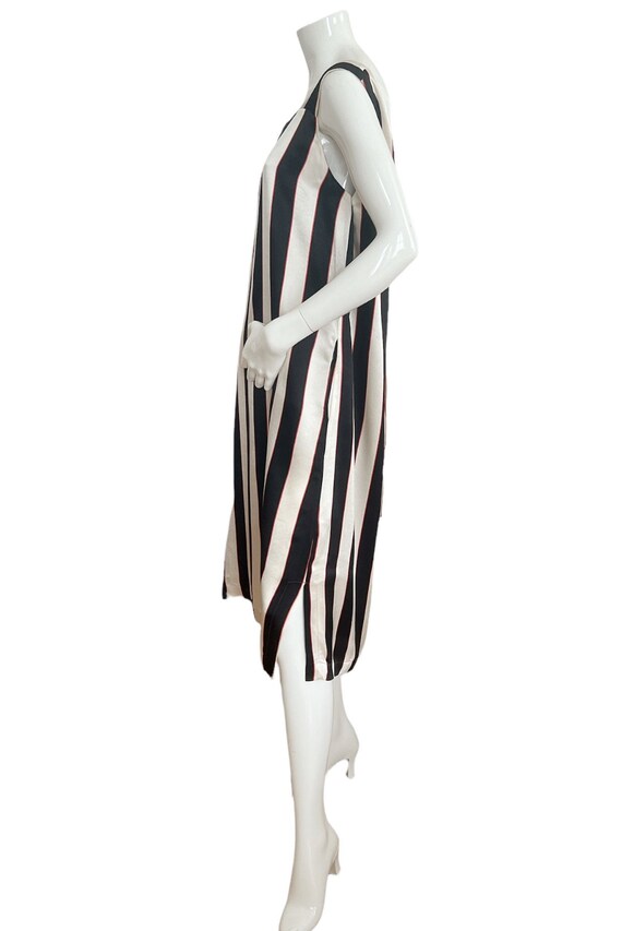 Viscose Satin Dress. Chic Slip Striped Vintage Dr… - image 3