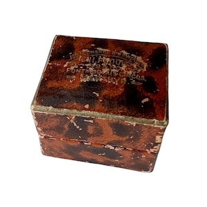 Caja para anillos victoriana C. H. Flooks Merthyr, estuche antiguo para presentar joyas galesas.