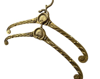 Vintage Pair of Brass Ornate Brass Clothes Hangers.