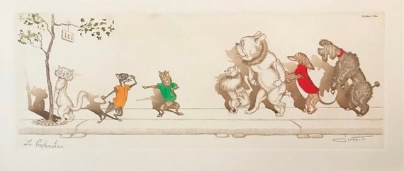 Boris O'klein, Dirty Dogs of Paris. Original Signed Etching. - Etsy