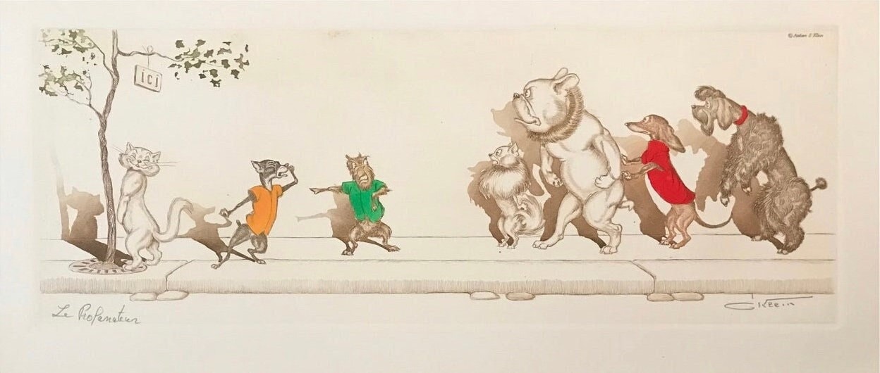 Boris O'klein, Dirty Dogs of Paris. Original Signed Etching. - Etsy