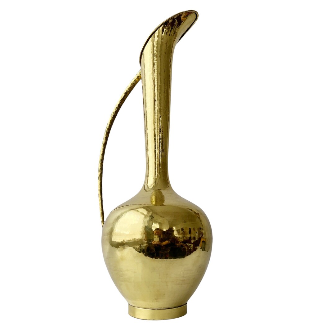 Vintage Extra Tall Brass Jug. Floor Vase. Solid Highly Etsy
