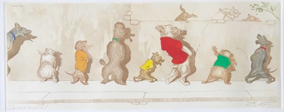 Boris O'klein, Dirty Dogs of Paris. Original Signed Etching. - Etsy