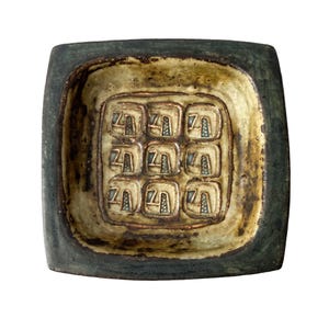 Jørgen Mogensen for Royal Copenhagen – Stoneware Dish | Geometric Relief | Danish Modern