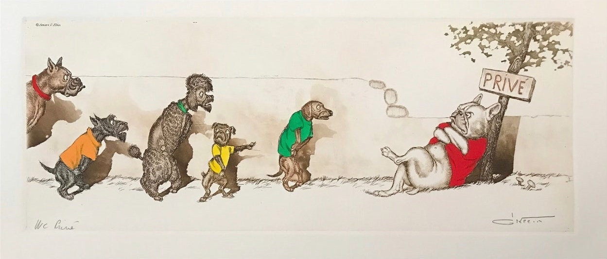 Boris O'klein, Dirty Dogs of Paris. Original Signed Etching. - Etsy