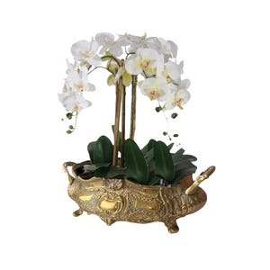 Vintage French Brass Jardinière. Brass Planter.  Cachepot. Indoor gardening. Flowers Decor