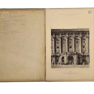 Antiek Duits architectuurboek. &quot;Barock-Rococo-Architektur&quot; van Robert Dohme. Gepubliceerd: E. Wasmuth, Berlijn, 1889.