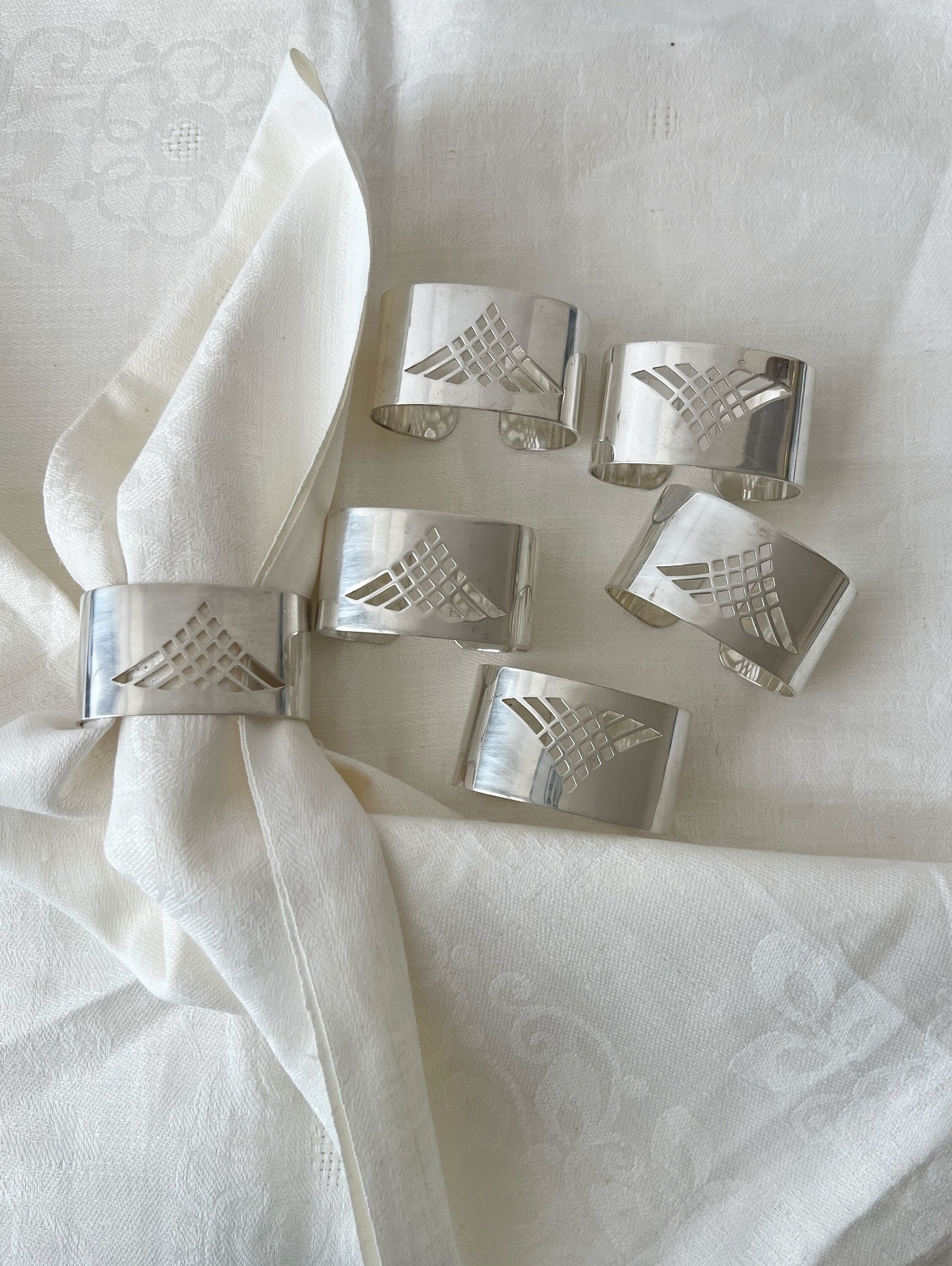 ヴィンテージ シルバーメッキ ナプキンリング 6個セット 1970年代～80