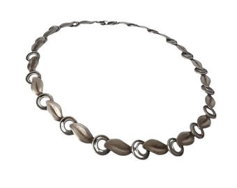 Vintage 1950s Teka Theodor Klotz 835 Silber Choker Halskette – Mid-Century Design