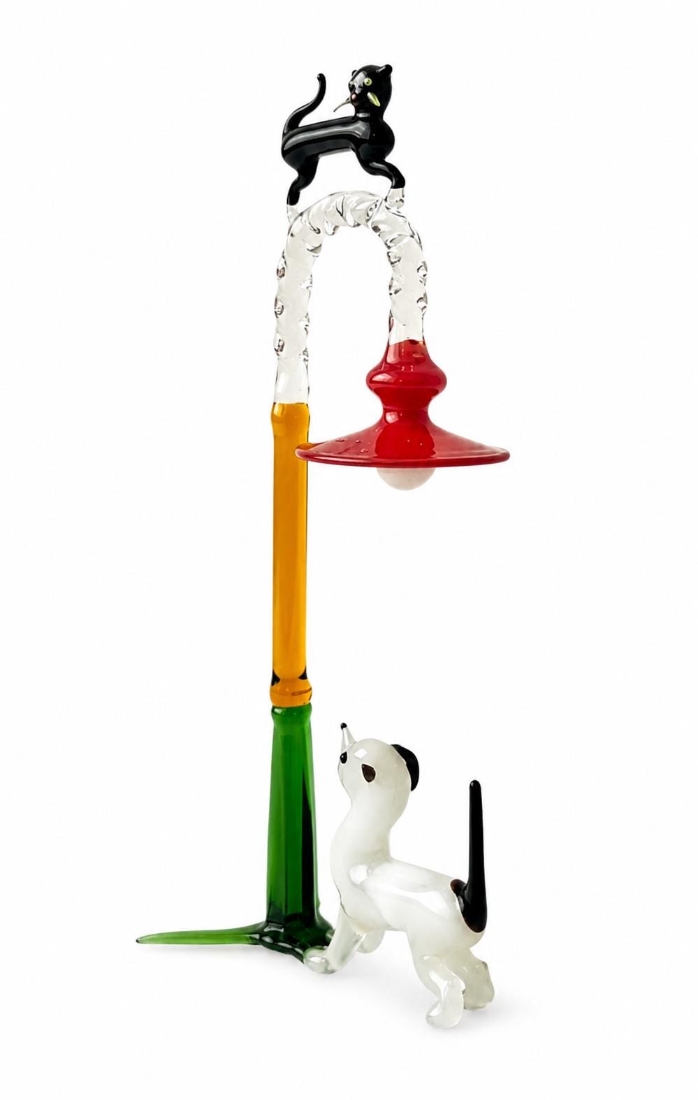 * vintage glass figure ୨୧ * ガラスの リスさん Lauscha Glass Figurine, Early 20th Century Cat Dog Streetlamp